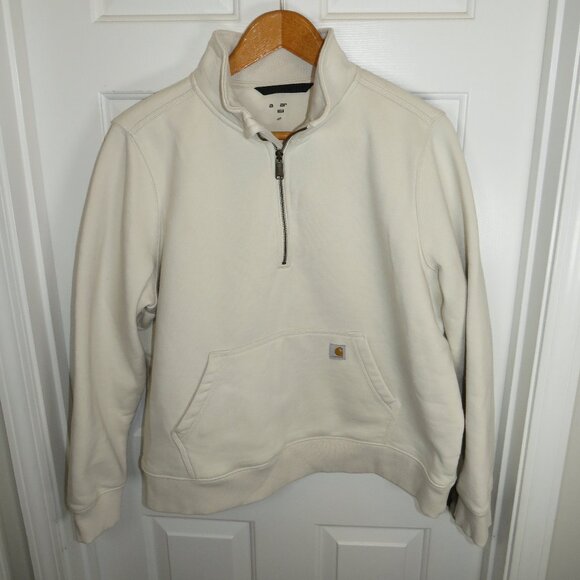 Carhartt Women's Relaxed Fit Midweight Half-Zip Sweatshirt in Malt Sz XXL - Picture 1 of 7